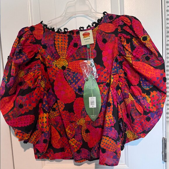 NWT Farm Rio Heart Daisy Blouse - Picture 3 of 3